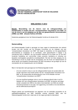 Sneladvies 17-2014 van het Wetenschappelijk Comité van het FAVV