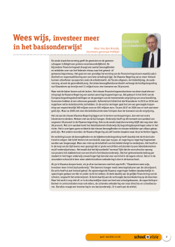 Wees wijs, investeer meer in het basisonderwijs!