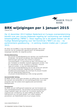 BRK wijzigingen per 1 januari 2015