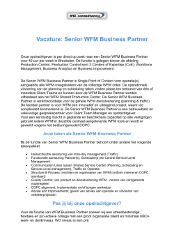 Vacature: Senior WFM Business Partner