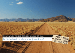 Is Nederland te klein voor jouw idee?