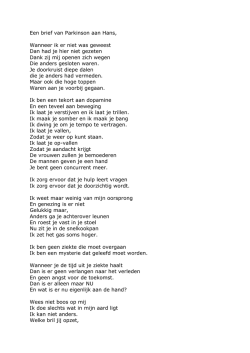 Een brief van Parkinson aan Hans,