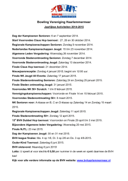 BVH jaarlijkse Activiteiten-2014-2015