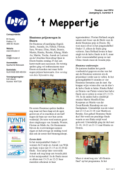 BVH Meppertje Mei 2014 - Badminton Vereniging Houten