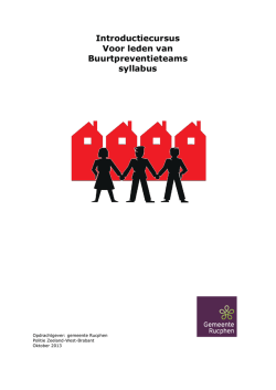 Introductiecursus Voor leden van Buurtpreventieteams syllabus