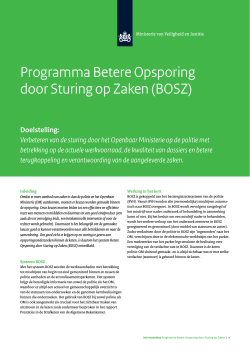 Programma Betere Opsporing door Sturing op