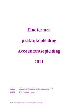 Eindtermen Praktijkopleiding 1.1