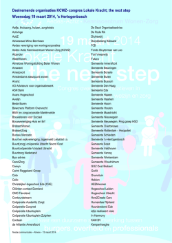 Deelnemende organisaties Lokale Kracht 19 maart 2014