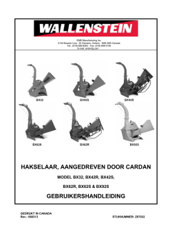 hakselaar, aangedreven door cardan gebruikershandleiding