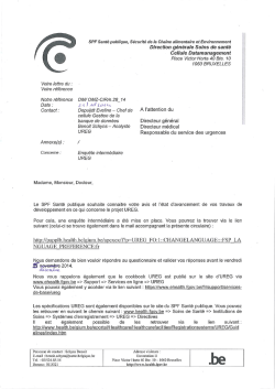 SPF Santé publique, Sécurité de la Chaîne alimentaire et