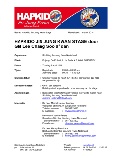 HAPKIDO JIN JUNG KWAN STAGE door GM Lee Chang Soo 9 dan