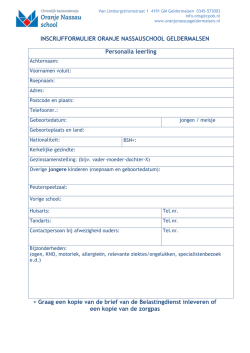 Inschrijfformulier Oranje Nassauschool