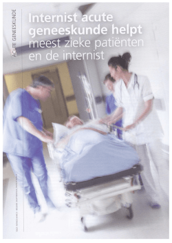 Internist acute geneeskunde helpt meest zieke pati&euml;nten en de