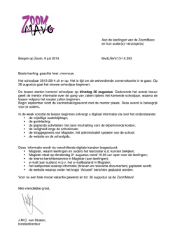 Informatie start schooljaar