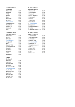 1e elftal 14.00 uur 2e elftal 11.00 uur 4e klasse G - s