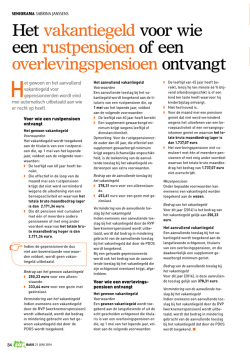 Het vakantiegeld voor wie een rustpensioen of een