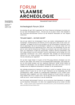 volledige programma - Forum Vlaamse Archeologie