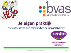 Je eigen praktijk - Vlaams Artsensyndicaat vzw