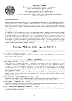 Catalogue Medicine Books (Updated July 2014)