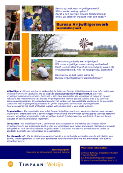 brochure Vrijwlligerswerk - Bureau Vrijwilligerswerk Steenwijkerland