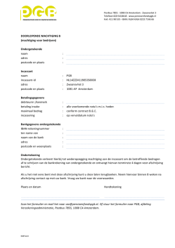 Doorlopende machtiging B PGB (0487w14)