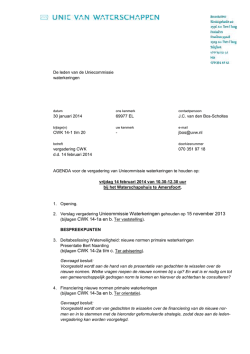 Agenda van Uniecommissie Waterkeringen van 14 februari 2014