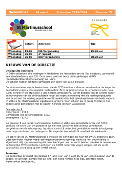 nieuws van de directie - St. Martinusschool | Millingen aan de Rijn