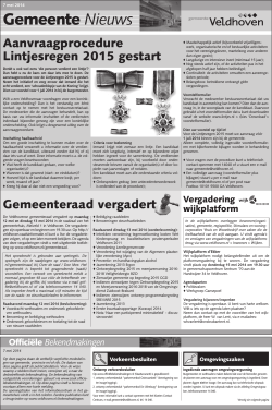 Gemeentenieuws 7 mei 2014 - Veldhovens Ondernemers Contact