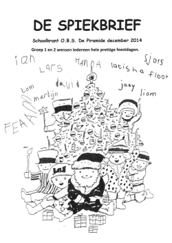 DE SPIEKBRIEF - OBS De Piramide
