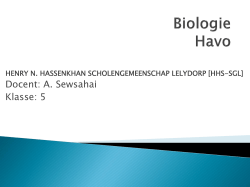 Biologie Havo klasse 5 SO 1 BVJ