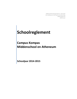 Schoolreglement 2014-2015 - Welkom bij Campus Kompas