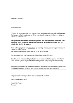 Studie tijdens de examenperiode Kerstmis voor het 2de jaar