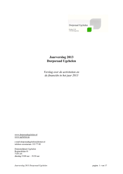 Jaarverslag 2013 - Dorpsraad Ugchelen