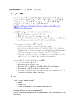 INTERNETOPDRACHT 1: Leven in de DDR