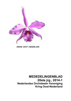 Mededelingenblad 2014 -1 - Orchideeën vereniging Oost Nederland