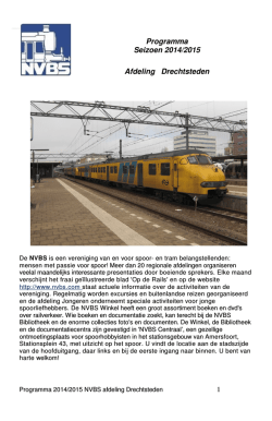 Programma Seizoen 2014/2015 Afdeling Drechtsteden
