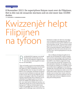 hulpactie filipijnen - Eetcaf&eacute; De Kwizzenj&egrave;r