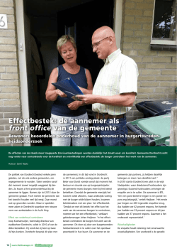 Effectbestek: de aannemer als front office van de - stad-en