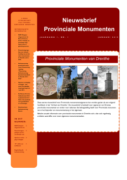 Nieuwsbrief Provinciale Monumenten 2015-1