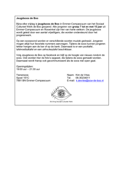 Jeugdsoos de Boo Bijna elke vrijdag is jeugdsoos de