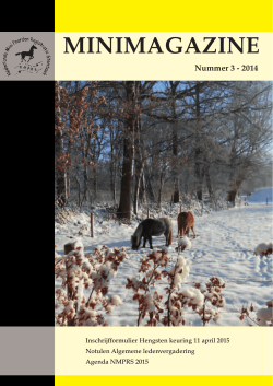 Minimagazine 3-2014 - Nederlandse Mini Paarden Registratie