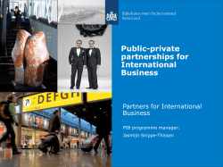 Public-private partnerships for International Business
