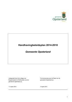 Handhavingsbeleidsplan 2014