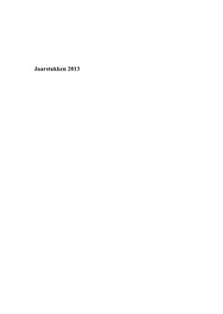 Jaarrekening 2013 - Gemeente Sliedrecht