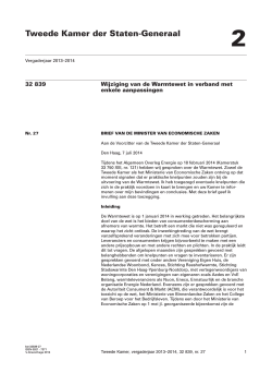 Brief aan Tweede Kamer Warmtewet 7 juli 2014 228 kB (download)