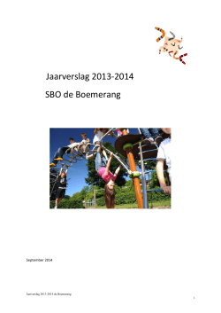 Jaarverslag 2013-2014 SBO de Boemerang