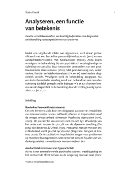 Analyseren, een functie van betekenis - GGZ-VS