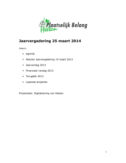 Jaarvergadering 25 maart 2014