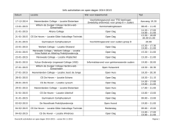 Info activiteiten en open dagen 2014-2015