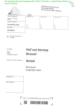 Hof van Beroep Brussel 30 september 2014, IEFbe 1016 (Artex c.s